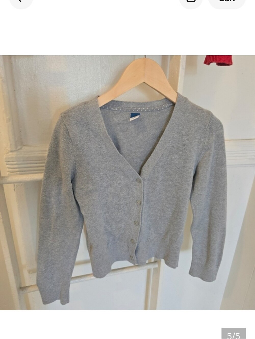 Old Navy Girls Uniform Cardigan V-neck Sweater  - GREY , Size 6